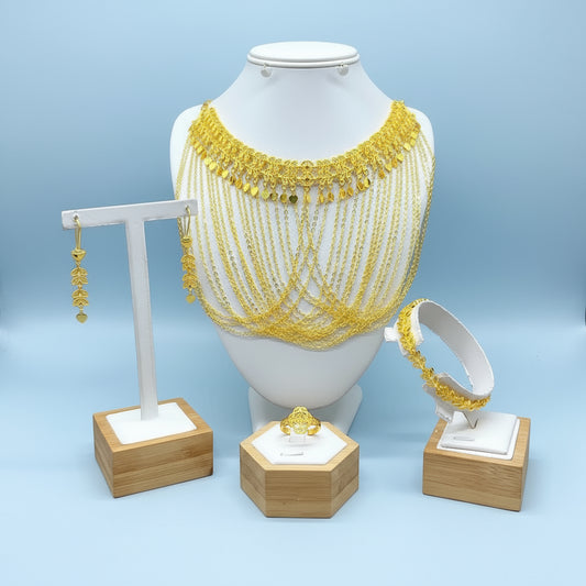 Ruby jewelry New 24-karat gold jewelry sets, perfect for weddings and party favors.