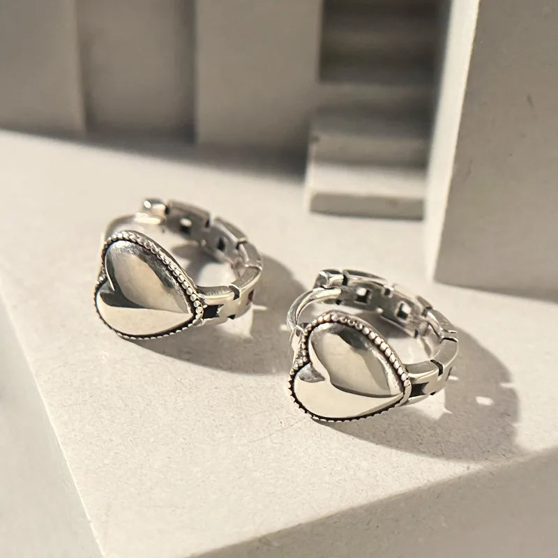 Heart Silver Earrings